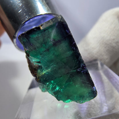 Rare cube de fluorite fantôme zonal, vert violet Okorusu, Namibie 28*27*14mm 