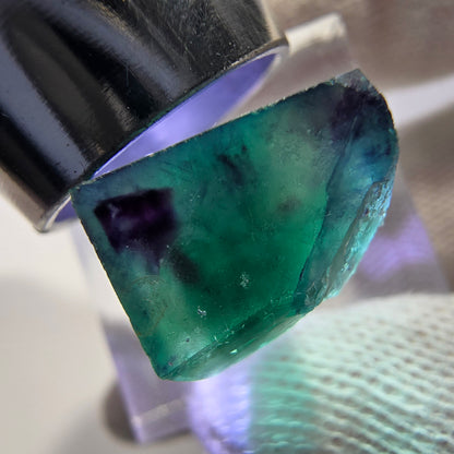 Rare cube de fluorite fantôme zonal, vert violet Okorusu, Namibie 23*21*12mm 