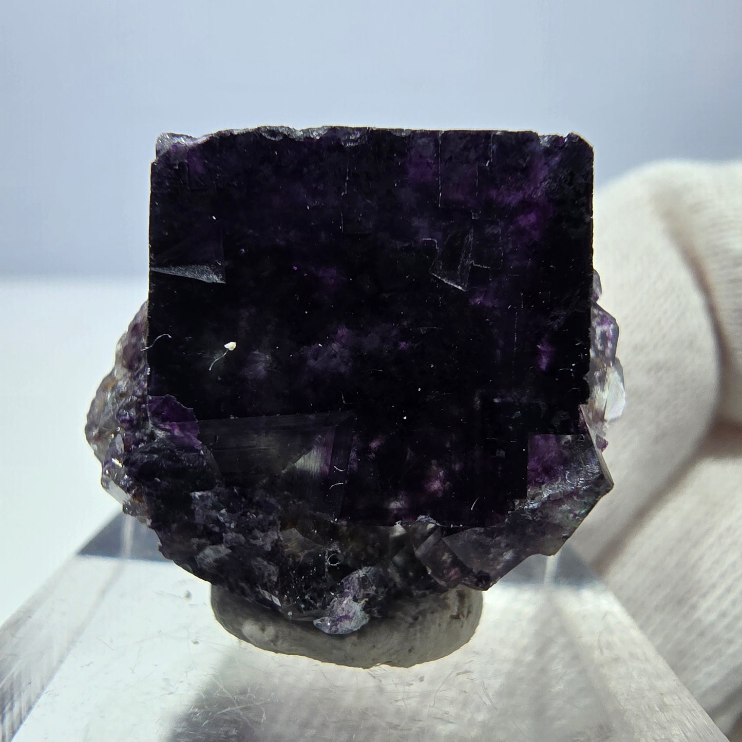 Spécimen de cube de fluorite fantôme zonal, vert violet Okorusu, Namibie 25*20*10 mm 