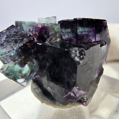 Spécimen de cube de fluorite fantôme zonal, vert violet Okorusu, Namibie 25*24*14mm 