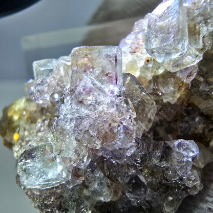 Spécimen zonal de cube de fluorite fantôme, vert violet, Okorusu, Namibie 35 x 22 x 19 mm 