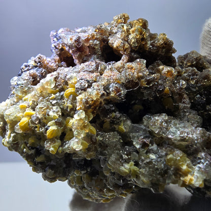 Fluorite fantôme XL, muscovite, hyalite, quartz fumé, tourmaline Schörl, Erongo, Namibie, 100 x 97 x 69 mm 