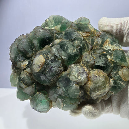 Cube de fluorite fantôme XL hexagonal à gradins zonal Erongo, Namibie 142 x 110 x 41 mm 