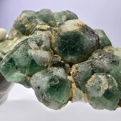 Cube de fluorite fantôme XL hexagonal à gradins zonal Erongo, Namibie 142 x 110 x 41 mm 