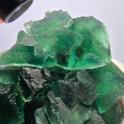 Grand spécimen de cube de fluorite fantôme, vert parqueté Okorusu Namibie 113*95*54mm 