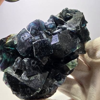 Grand spécimen de cube de fluorite fantôme, zonal – Nouvelle découverte ! Okorusu, Namibie, 116 x 72 x 30 mm 