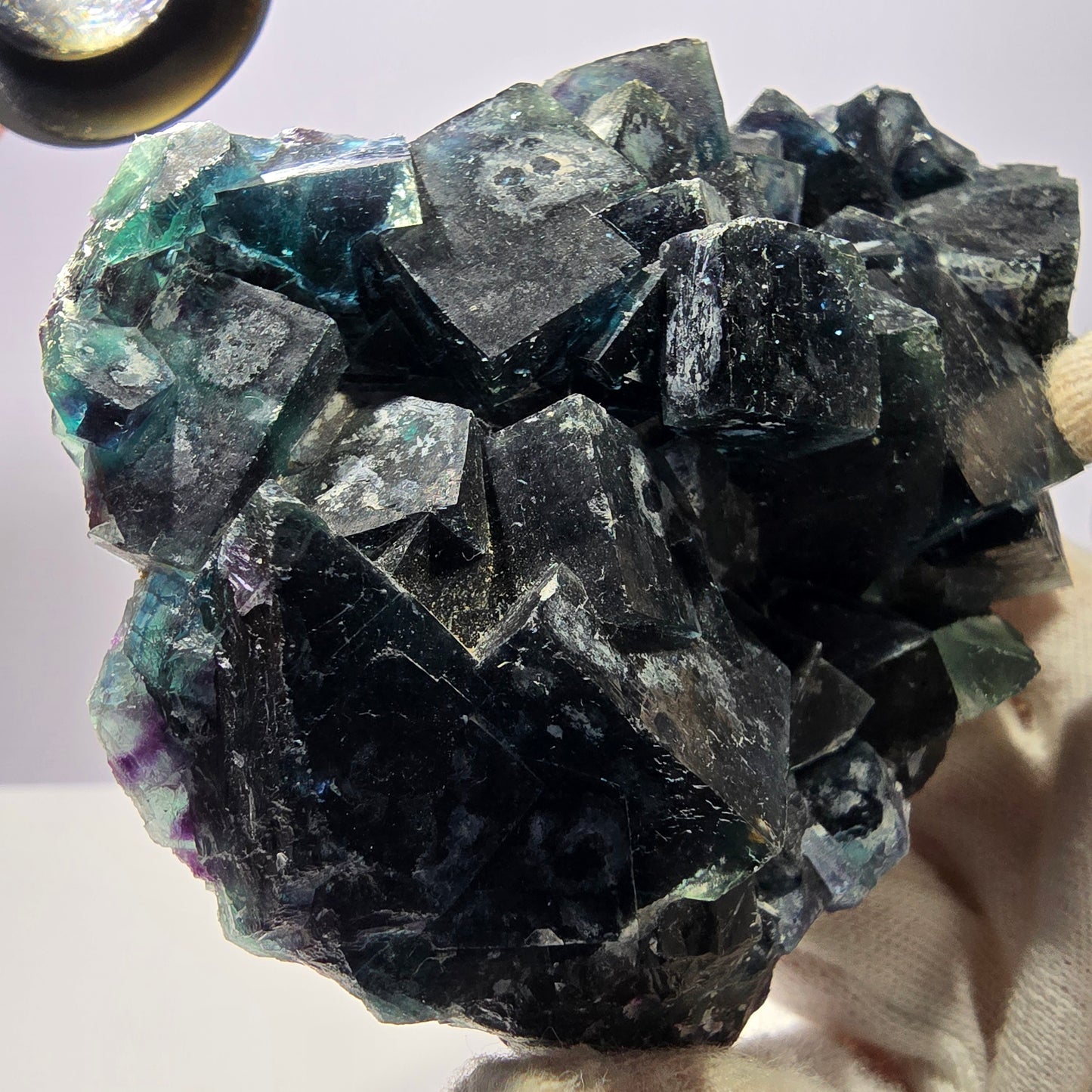 Grand spécimen de cube de fluorite fantôme, zonal – Nouvelle découverte ! Okorusu, Namibie, 116 x 72 x 30 mm 