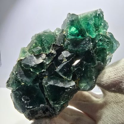Grand spécimen de cube de fluorite fantôme, parqueté, vert Okorusu, Namibie 101*84*63mm 