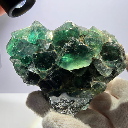 Grand spécimen de cube de fluorite fantôme, parqueté, vert Okorusu, Namibie 101*84*63mm 