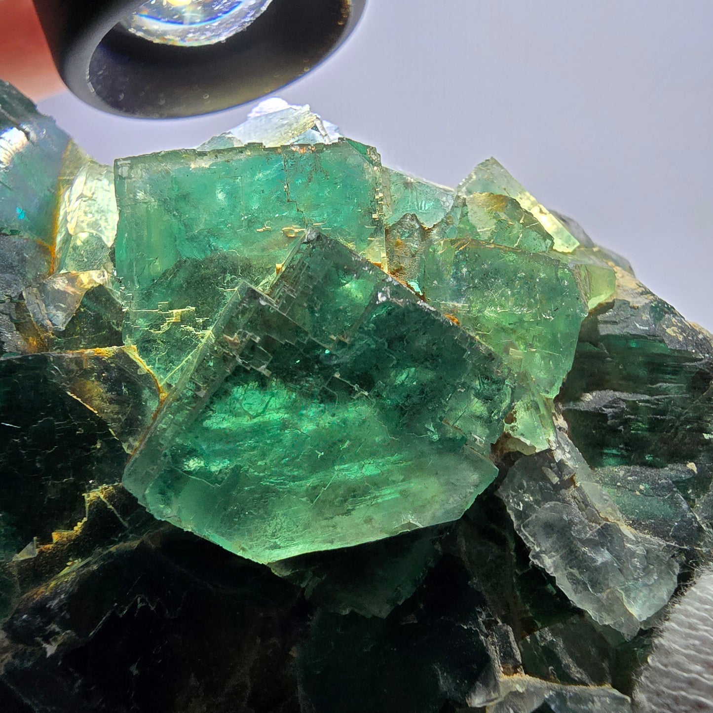 Grand spécimen de cube de fluorite fantôme, parqueté, vert Okorusu, Namibie 101*84*63mm 