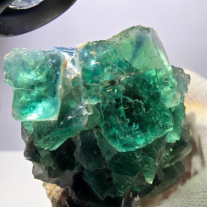 Grand spécimen de cube de fluorite fantôme, parqueté, vert Okorusu, Namibie 101*84*63mm 