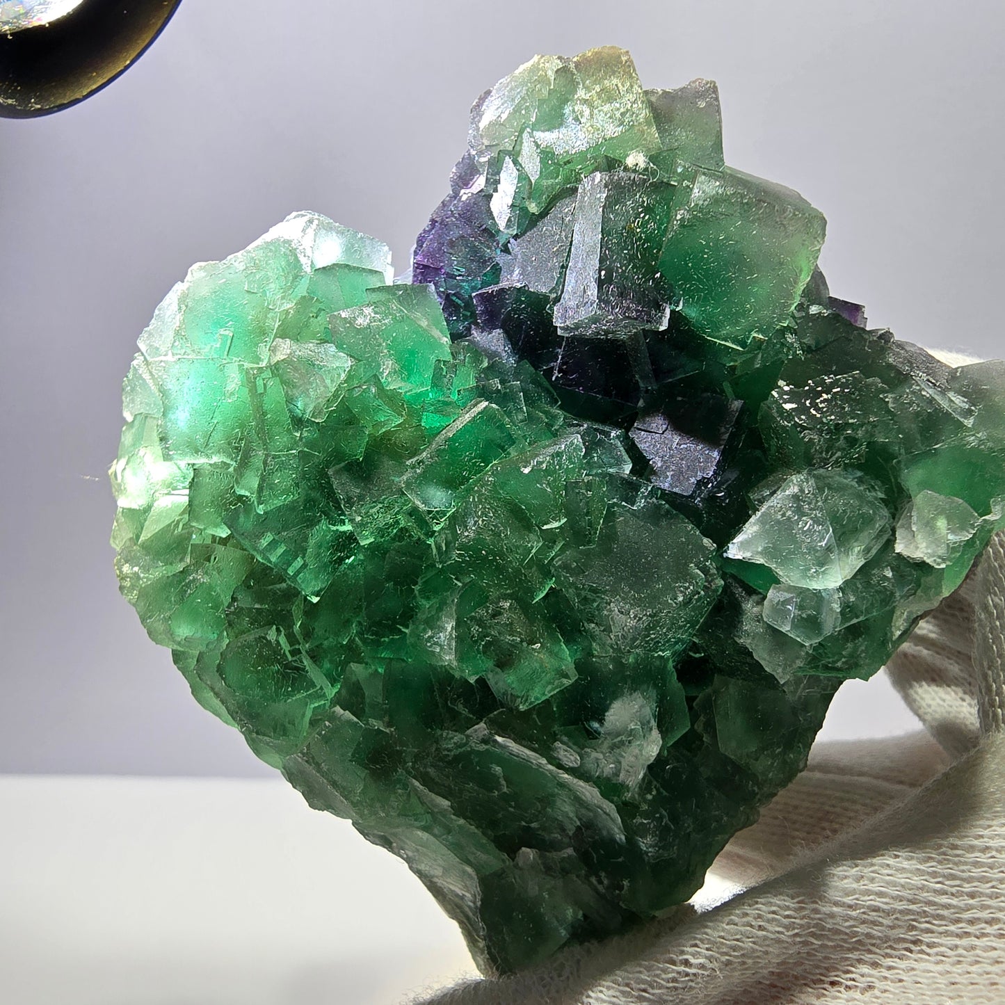 Grand spécimen de cube de fluorite fantôme, parqueté, double face Okorusu, Namibie 98*91*71mm 
