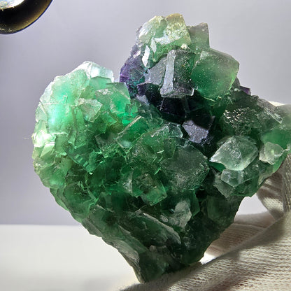 Grand spécimen de cube de fluorite fantôme, parqueté, double face Okorusu, Namibie 98*91*71mm 