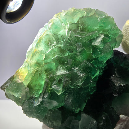 Grand spécimen de cube de fluorite fantôme, parqueté, double face Okorusu, Namibie 98*91*71mm 
