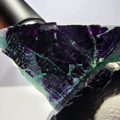 Grand spécimen de cube de fluorite fantôme vert violet zonal 11:11 Angel Pocket, Namibie 103*61*33mm 