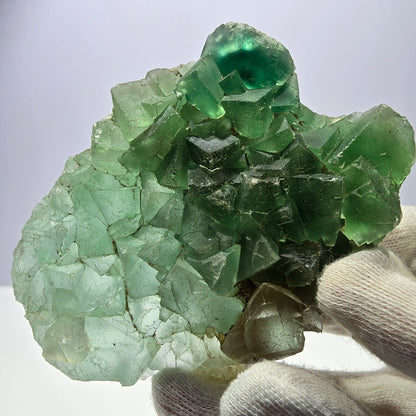 Grand cube de fluorite fantôme étagé, vert Okorusu Namibie 100*74*22mm 