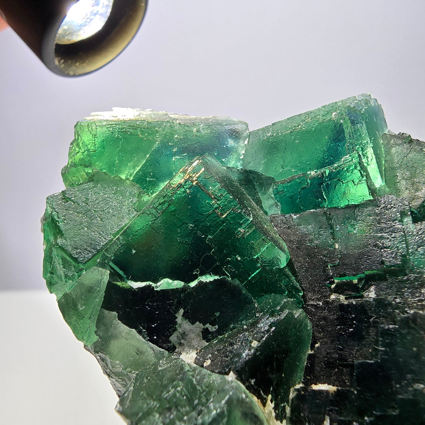 Grand cube de fluorite fantôme étagé, vert Okorusu, Namibie 96 x 73 x 34 mm 
