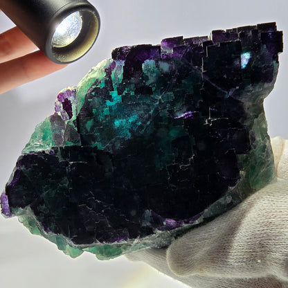 Große Phantom Fluorit Würfel Stufe grün lila zonal 11:11 Angel Pocket, Namibia 98*78*51mm