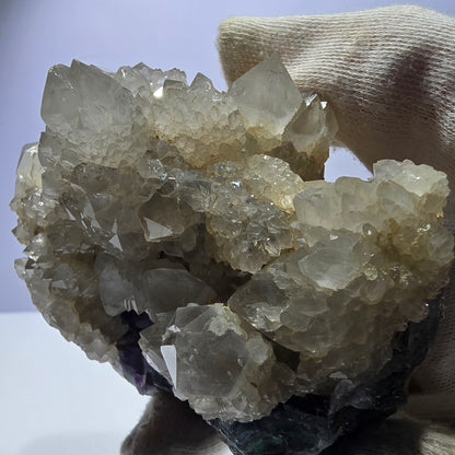 Grand cube de fluorite fantôme, spécimen de quartz violet-vert Okorusu, Namibie 102 x 78 x 57 mm 