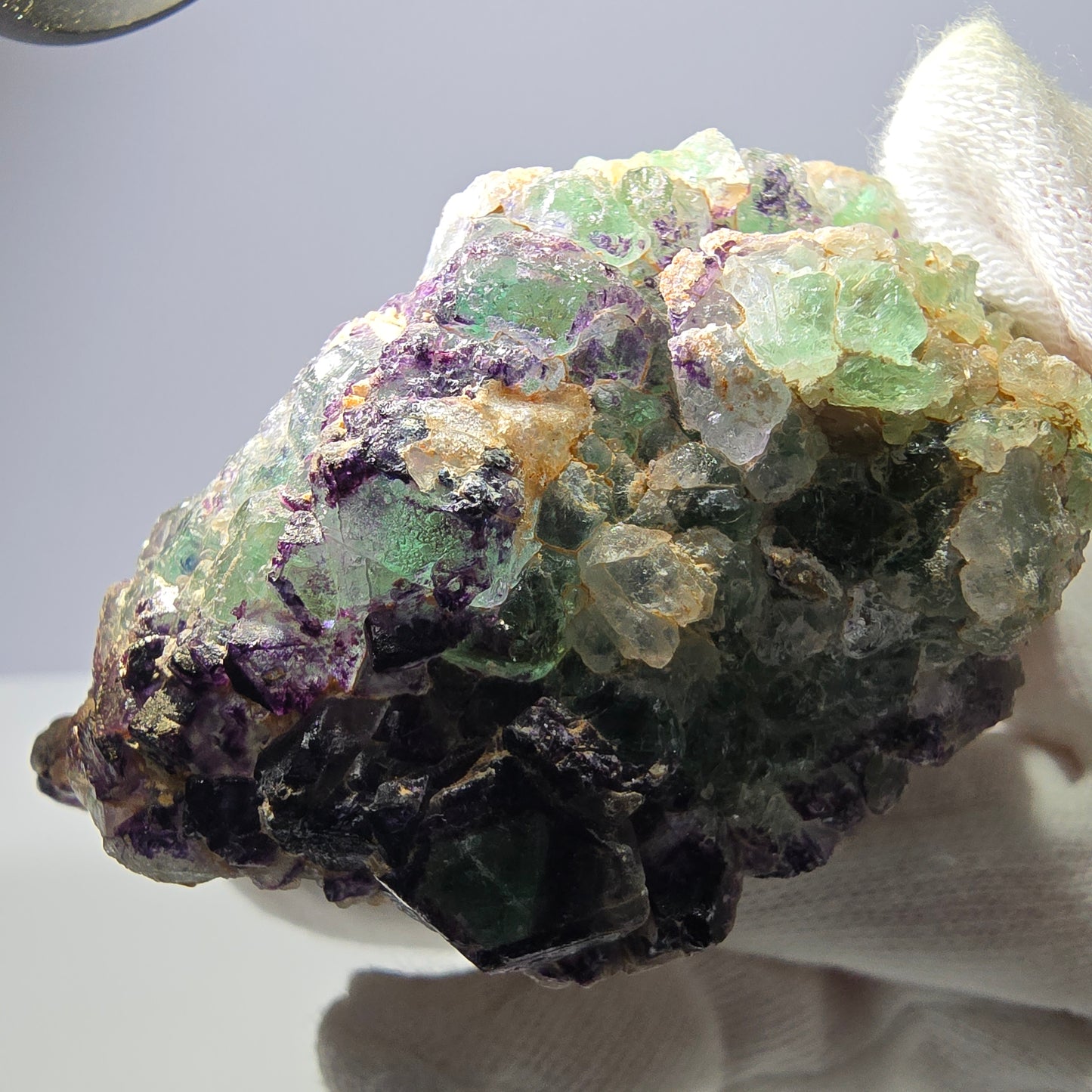 Grands cubes de fluorite vert violet zonal, spécimen d'hyalite Erongo, Namibie 96*67*42mm 