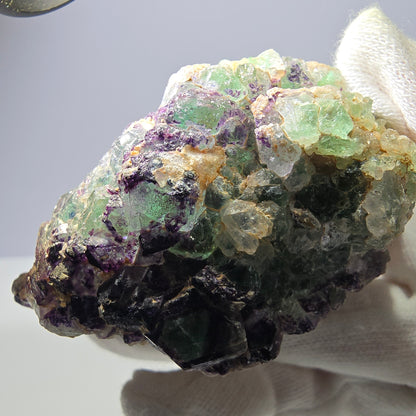 Grands cubes de fluorite vert violet zonal, spécimen d'hyalite Erongo, Namibie 96*67*42mm 