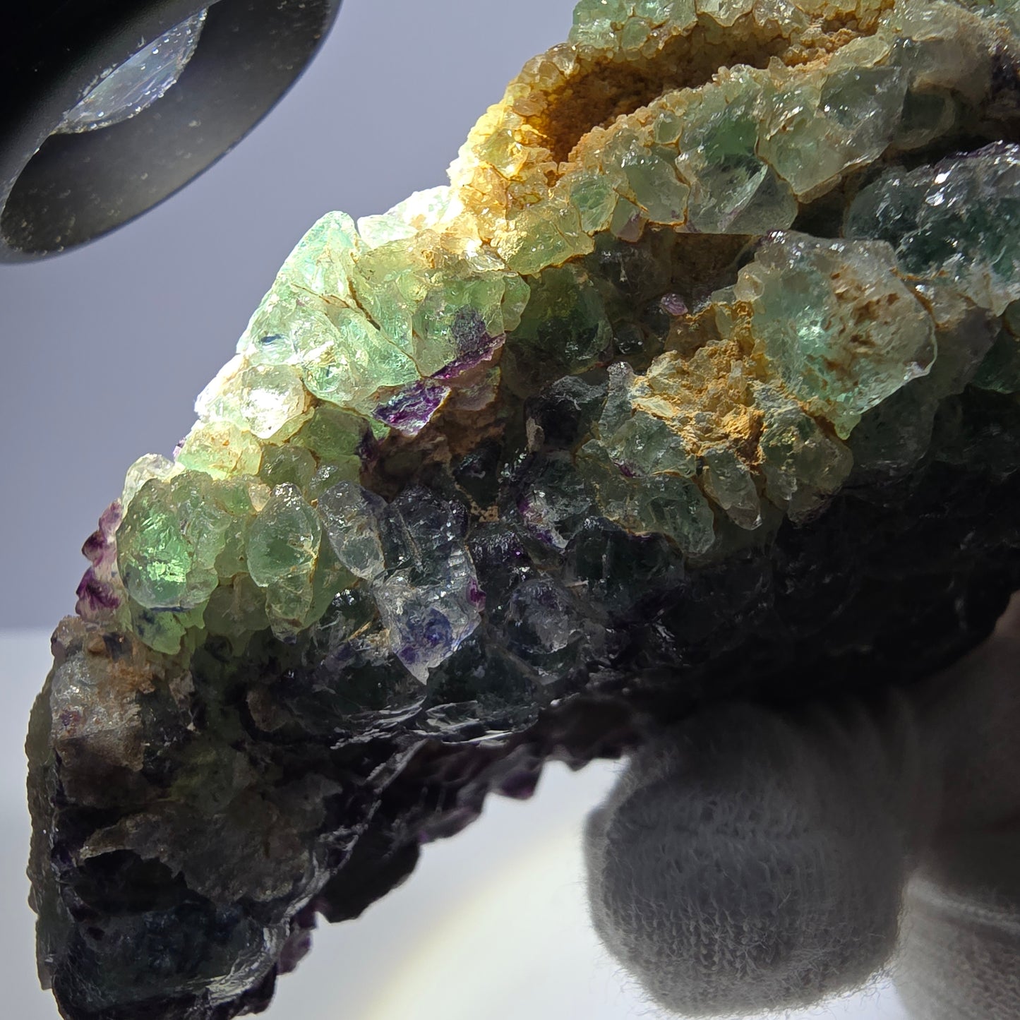 Grands cubes de fluorite vert violet zonal, spécimen d'hyalite Erongo, Namibie 96*67*42mm 