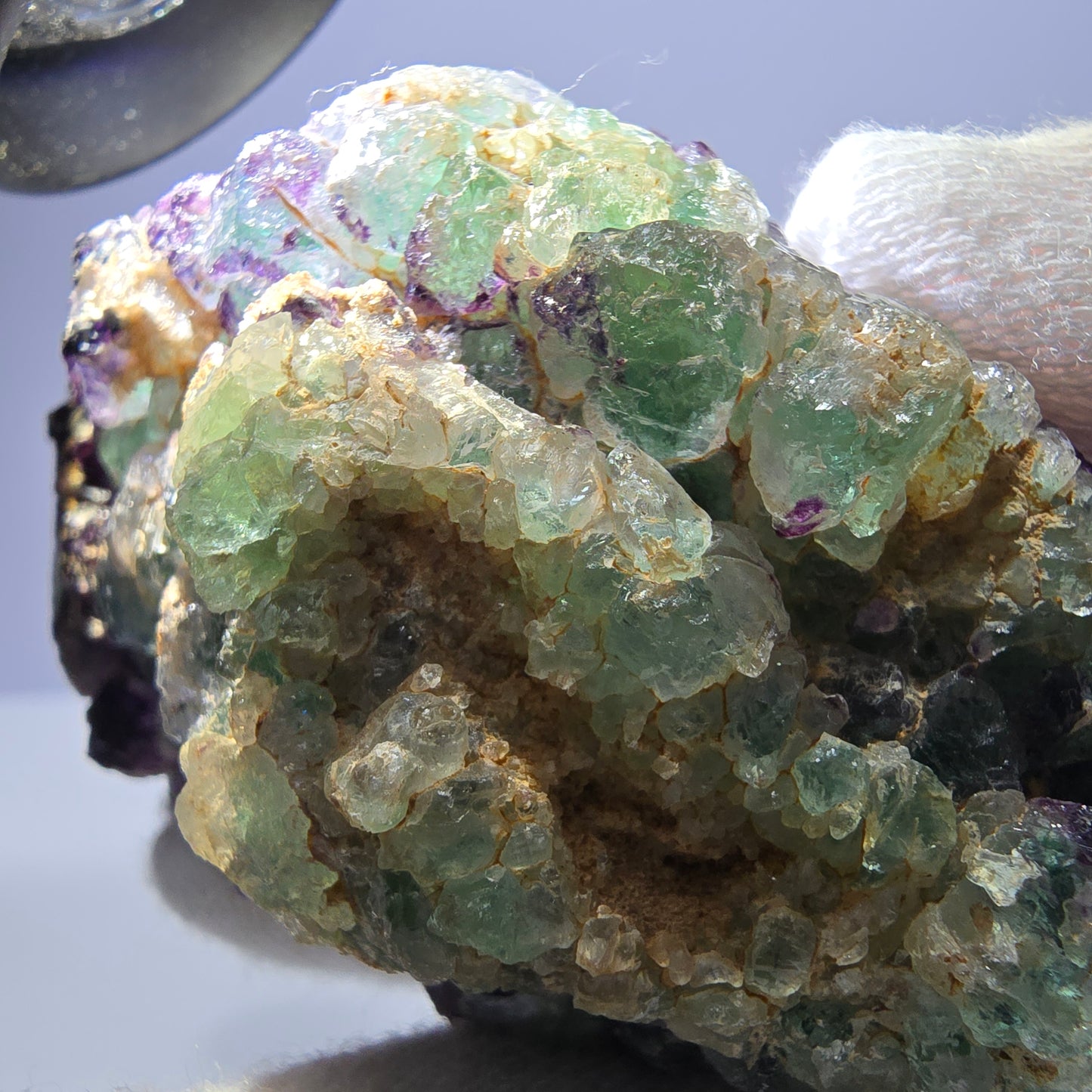 Grands cubes de fluorite vert violet zonal, spécimen d'hyalite Erongo, Namibie 96*67*42mm 