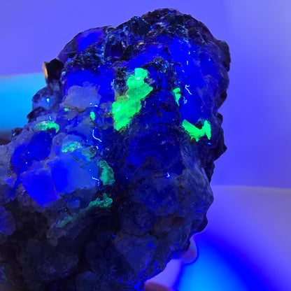 Grands cubes de fluorite vert violet zonal, spécimen d'hyalite Erongo, Namibie 96*67*42mm 