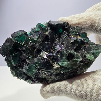 Grand spécimen de cube de fluorite fantôme, vert violet Okorusu Namibie 99*74*32mm 