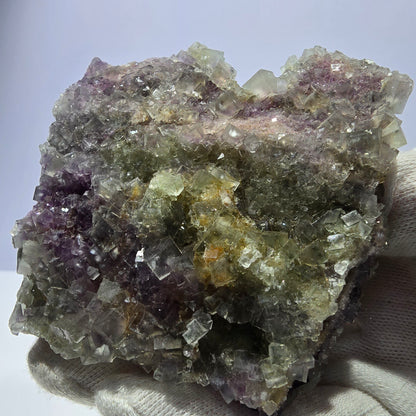 Grand spécimen de cube de fluorite fantôme, double face, vert violet Okorusu Namibie 84*80*27mm 