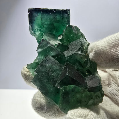 Spécimen de cube de fluorite fantôme, parqueté, Okorusu zonal, Namibie, 76 x 42 x 29 mm 