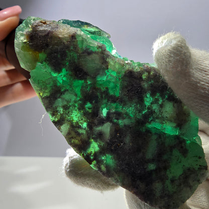 Spécimen de cube de fluorite fantôme, parqueté, Okorusu zonal, Namibie, 76 x 42 x 29 mm 