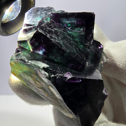 Rare spécimen de cube de fluorite fantôme, parqueté zonal Okorusu Namibie 70*51*43mm 