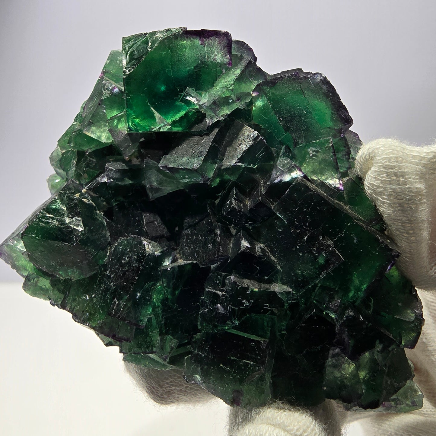 Spécimen de cube de fluorite fantôme, parqueté zonal Okorusu Namibie 74*50*50mm 