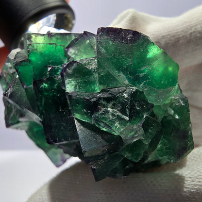 Spécimen de cube de fluorite fantôme, parqueté zonal Okorusu Namibie 74*50*50mm 