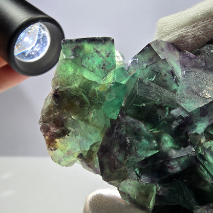 Rare spécimen de cube de fluorite fantôme, parqueté zonal Okorusu Namibie 76 x 62 x 27 mm 