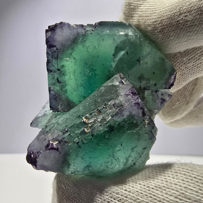 Spécimen de cube de fluorite fantôme, parqueté zonal Okorusu Namibie 65*65*30mm 