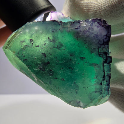 Spécimen de cube de fluorite fantôme, parqueté zonal Okorusu Namibie 65*65*30mm 