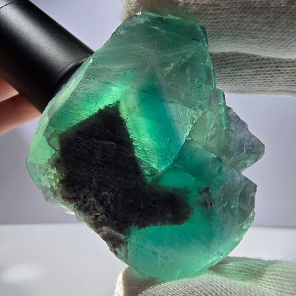 Spécimen de cube de fluorite fantôme, parqueté zonal Okorusu Namibie 65*65*30mm 