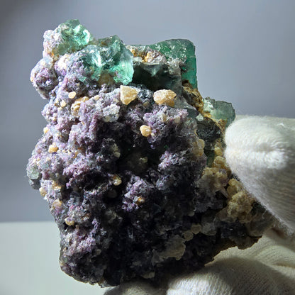 Rare spécimen de cube de fluorite fantôme, parqueté vert Okorusu, Namibie, 72 x 60 x 45 mm 