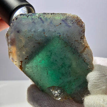 Phantom Fluorit Würfel Stufe, parkettiert zonal Okorusu Namibia 65*54*41mm