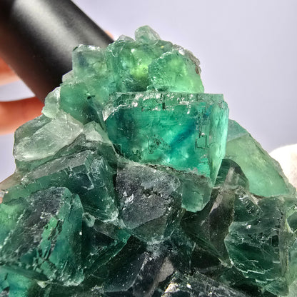 Grand cube de fluorite fantôme vert étagé Okorusu Namibie 102 x 78 x 28 mm 