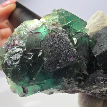 Große Phantom Fluorit Würfel Stufe parkettiert zonal Okorusu Namibia 100*47*36mm