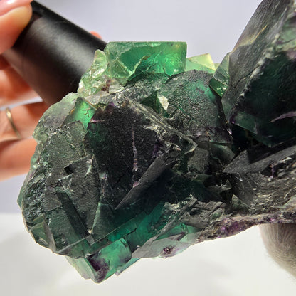 Große Phantom Fluorit Würfel Stufe parkettiert zonal Okorusu Namibia 100*47*36mm