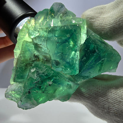 Rare Phantom Fluorite Cube Specimen Parquetted Green Okorusu Namibia 69*54*23mm