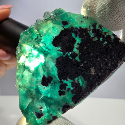 Seltene Phantom Fluorit Würfel Stufe parkettiert grün Okorusu Namibia 65*51*16mm