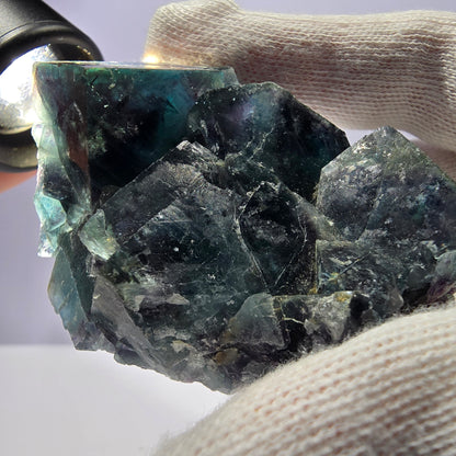 Seltene Phantom Fluorit Würfel Stufe, zonal - Neuer Fund! Okorusu Namibia 67*48*28mm