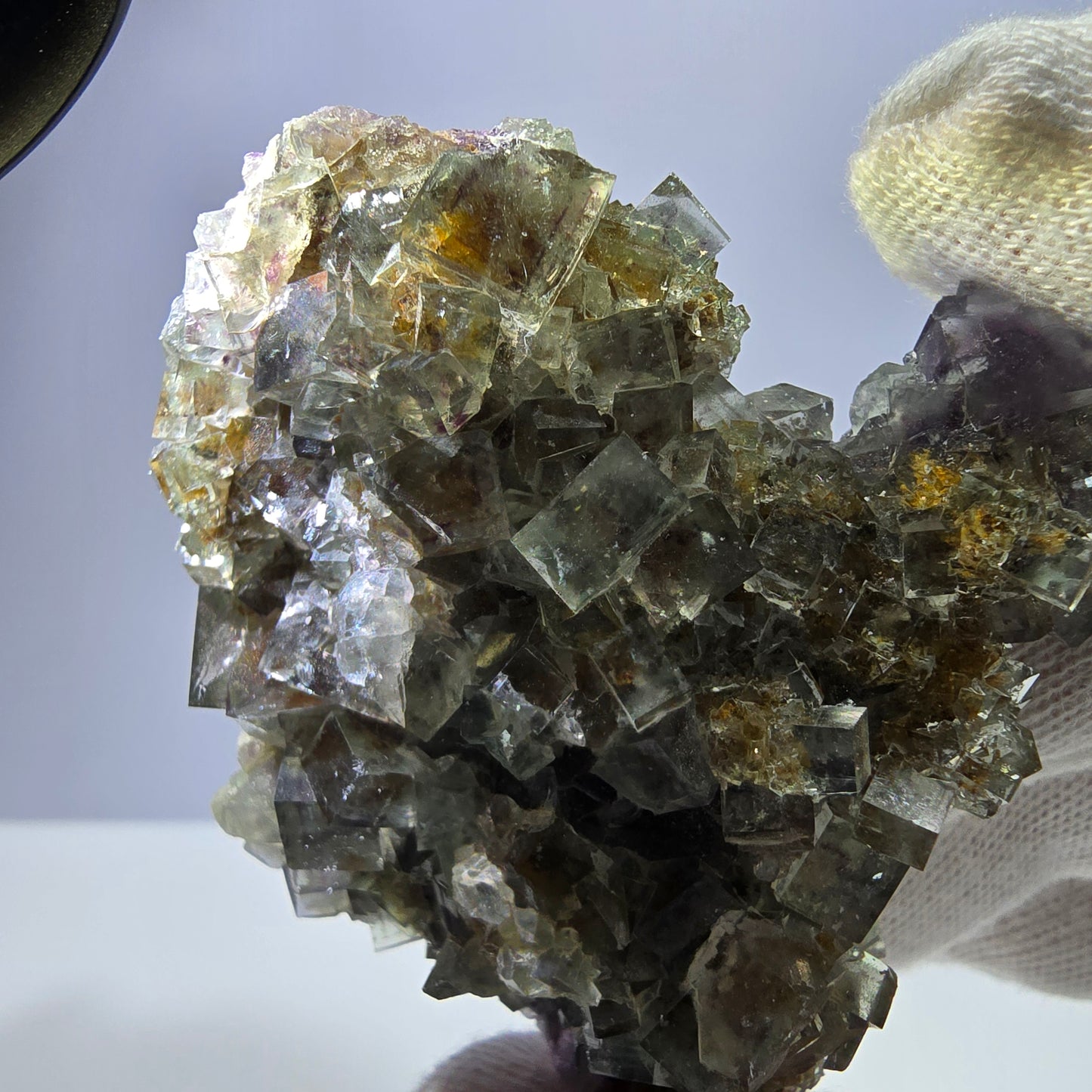 Phantom Fluorite Cube Specimen Double-Sided Green Purple Yellow Okorusu Namibia 72*64*33mm 