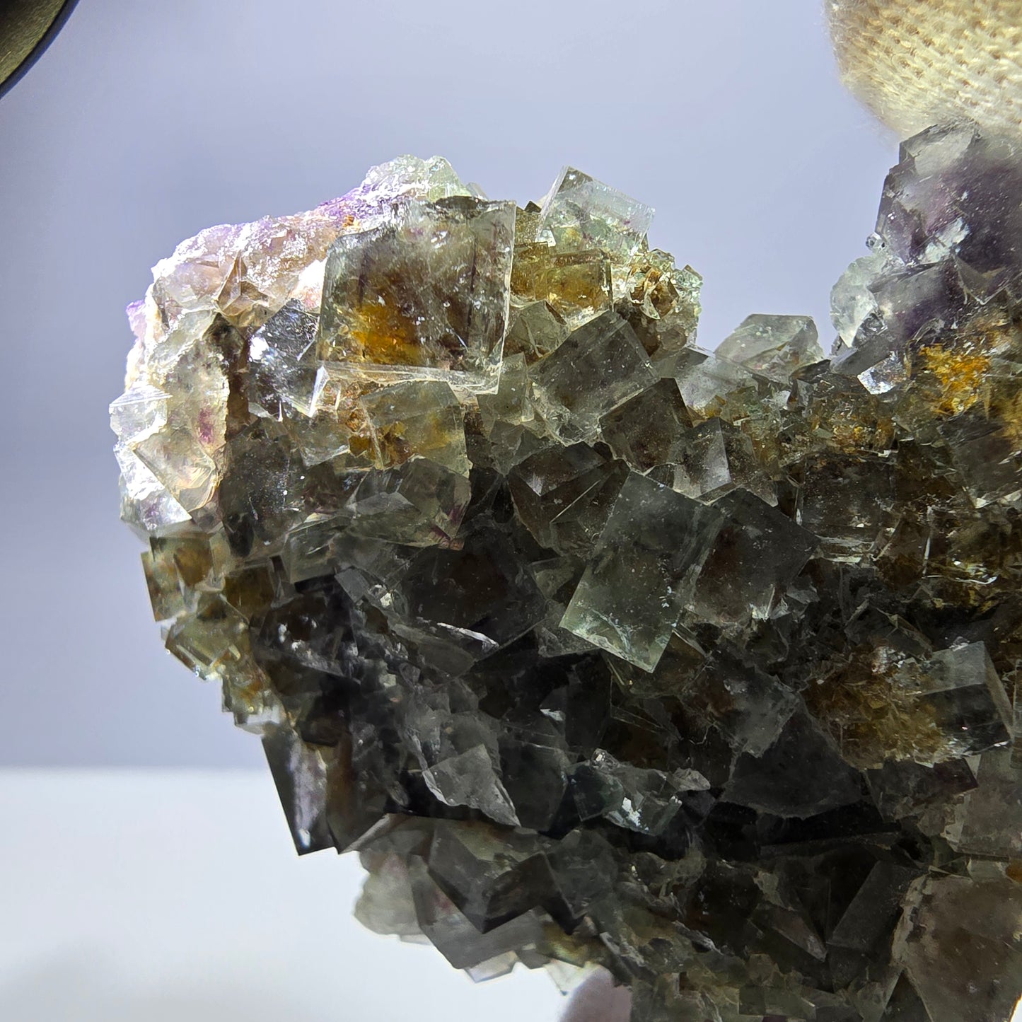 Phantom Fluorite Cube Specimen Double-Sided Green Purple Yellow Okorusu Namibia 72*64*33mm 