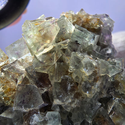 Phantom Fluorite Cube Specimen Double-Sided Green Purple Yellow Okorusu Namibia 72*64*33mm 